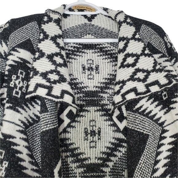 Estudio Moda Womens Cardigan Open Front Sweater Small Aztec Southwest Spanish - Picture 2 of 8